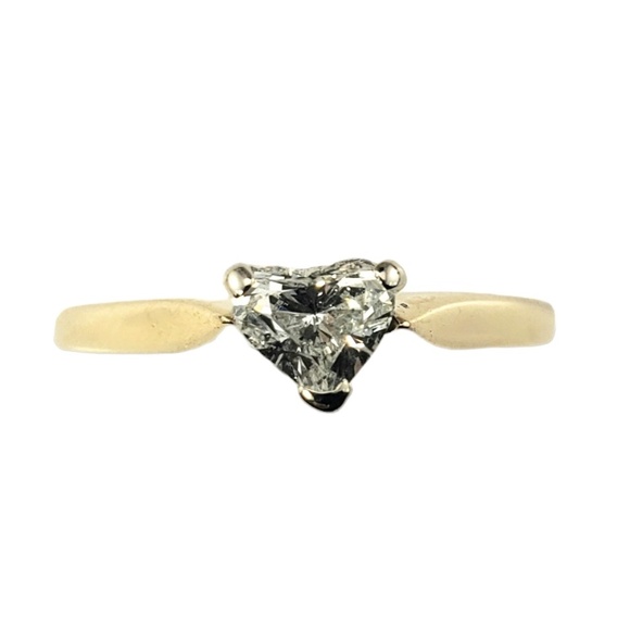 14 Karat Yellow Gold Heart Shaped Diamond Engagement Ring #15689